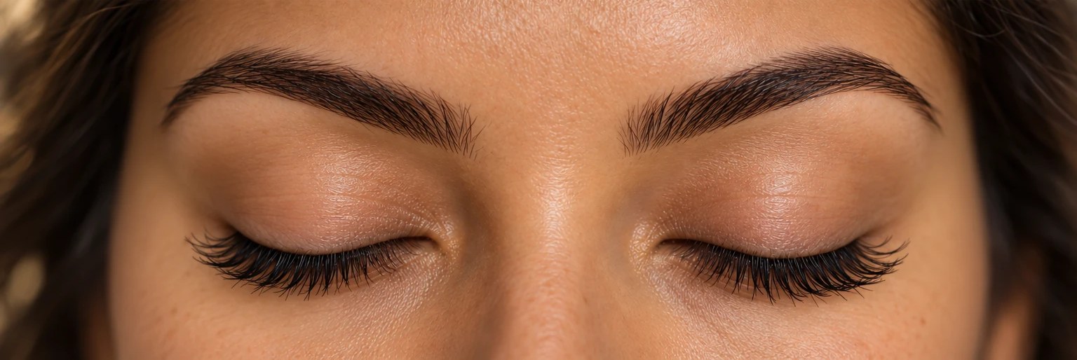 Brows shaped and tinted, and lashes tinted