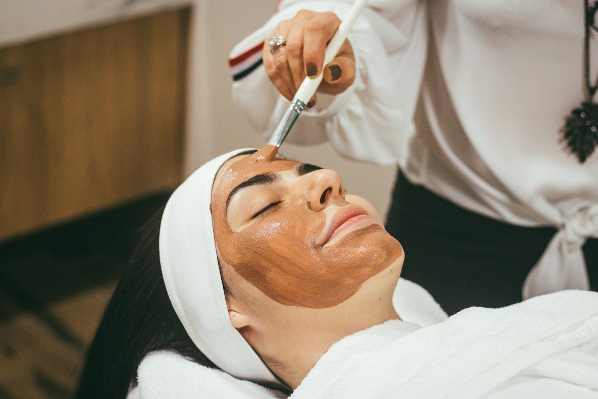 A nourishing mask smoothed over the skin